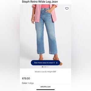 Steph Retro Wide Leg Indigo Jeans